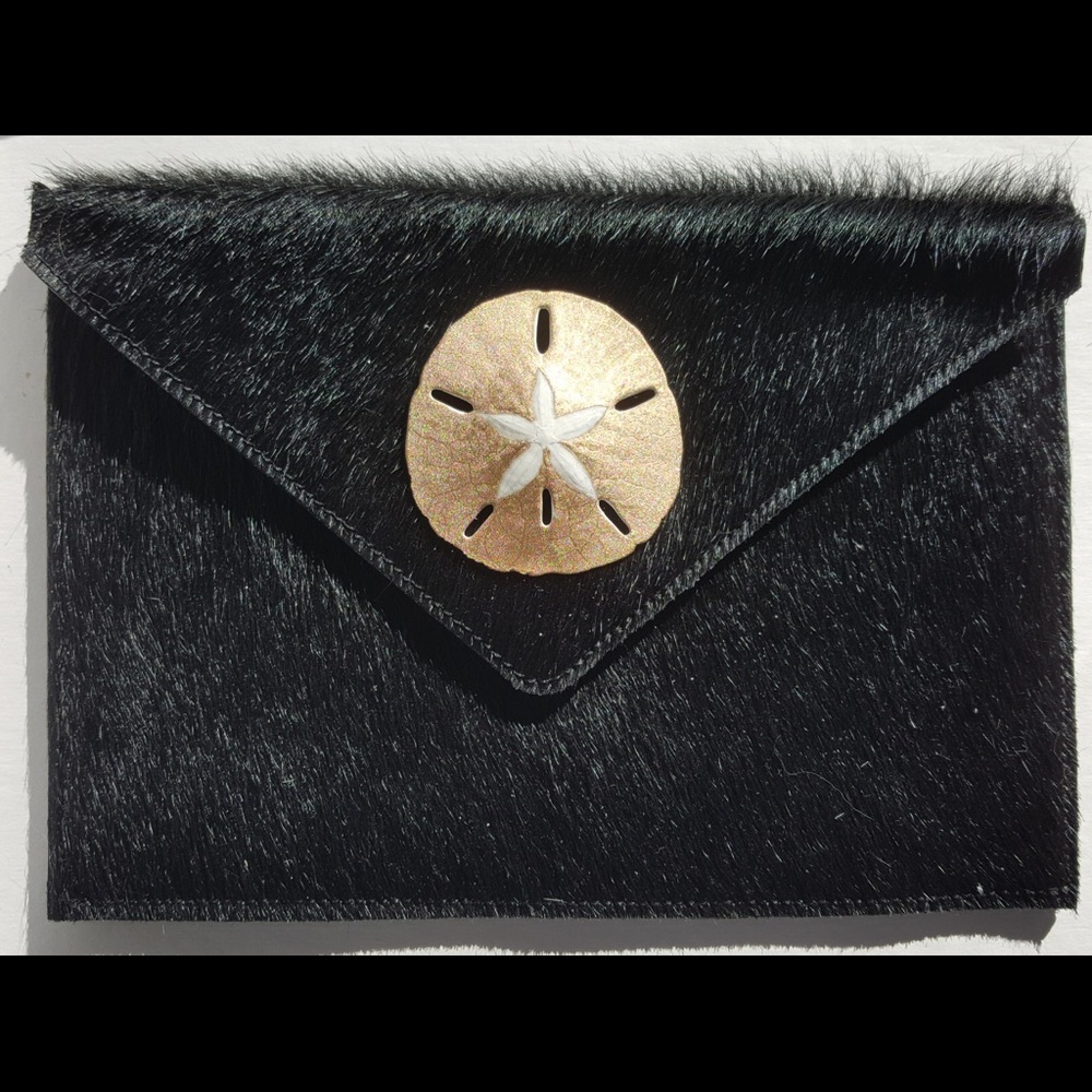 Black hide clutch